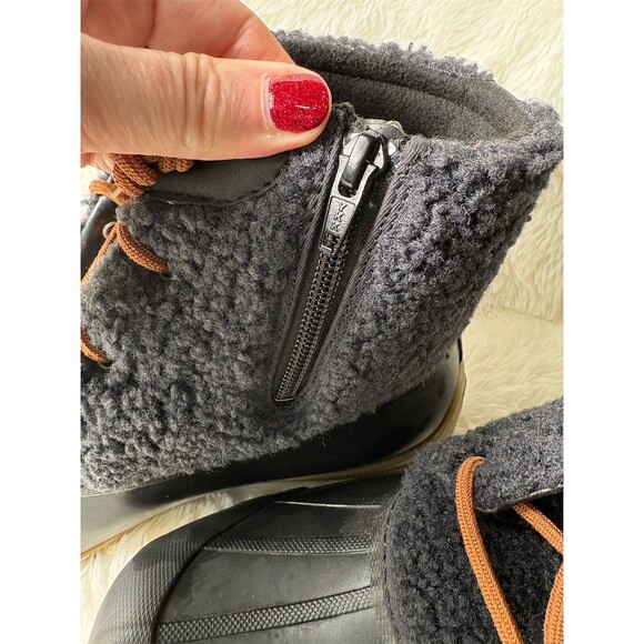 Sperry Saltwater Sherpa Duck Boots Womens 9 Navy/Black Waterproof Side Zip - Picture 3 of 8